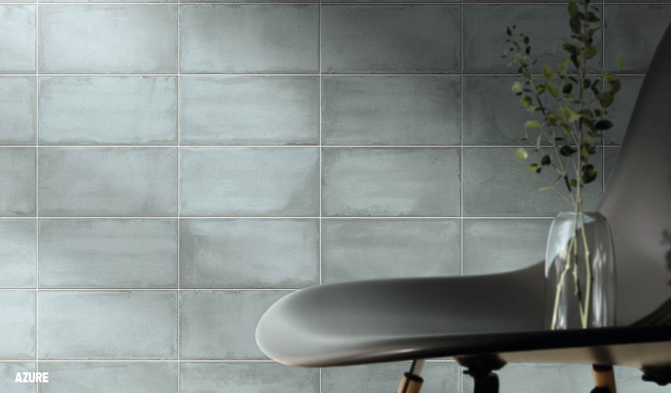 Geometric patterns on Italian ceramic tiles create a timeless atmosphere.