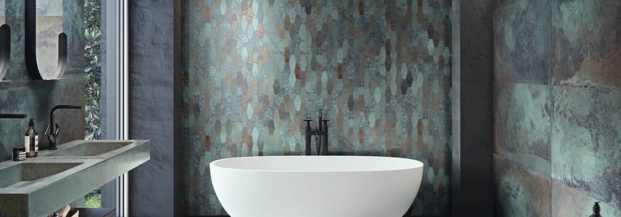Trending Premium Bathroom Tile - Colourful Greenish blue