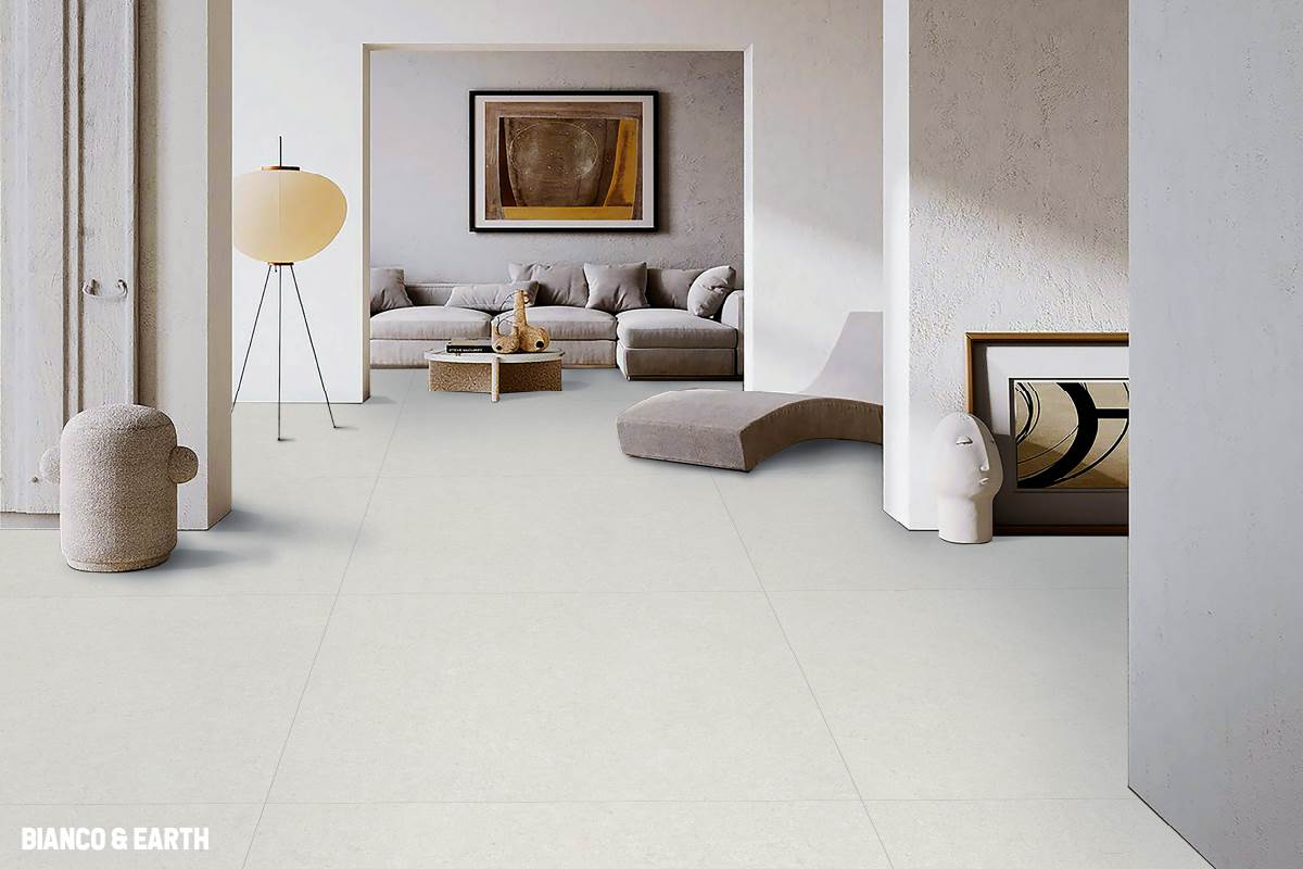 The Limestone stone look tile for indoor floor application