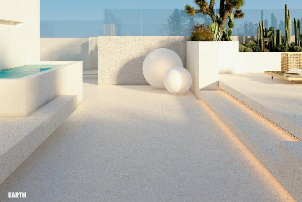 The Limestone stone look tile for indoor floor application