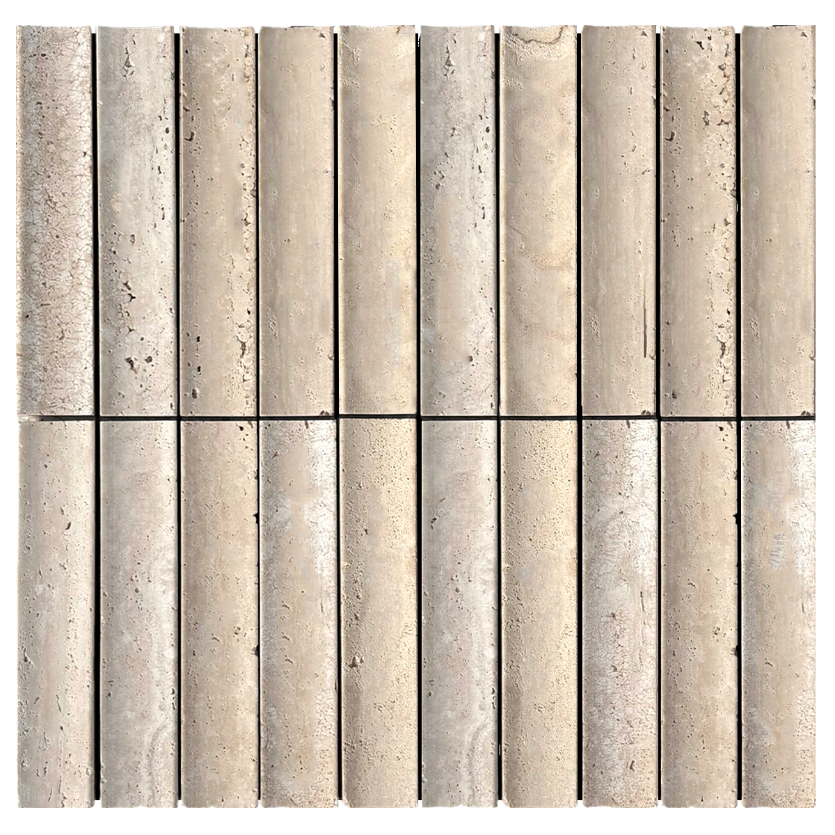 Cream Travertine Honed Concave Mosaic Natural Stone