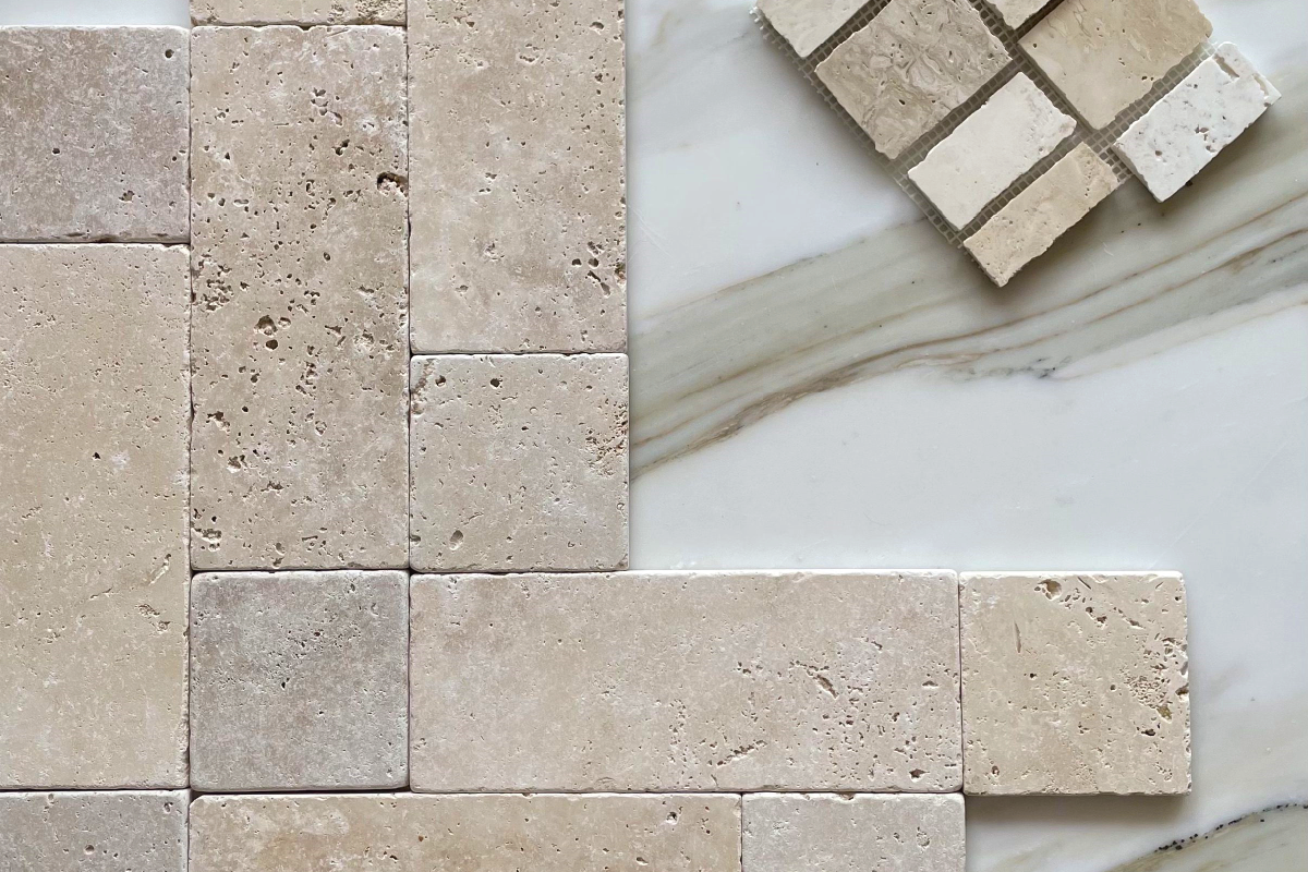 Cream Travertine Project photo Natual Stone mosaic (1)