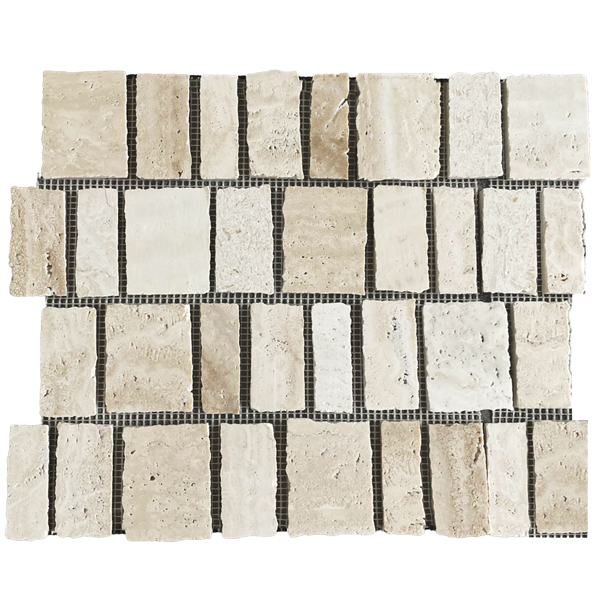 Fiorano Crema Travertine Mosaic 305x305x10mm Tumbled 2