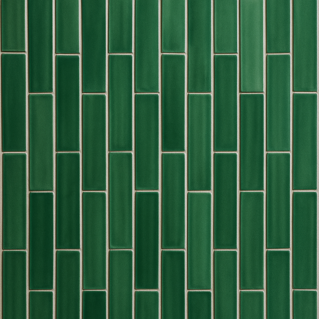 green Vertical Stack subway tiles