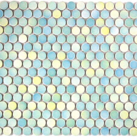 Penny Round 19mm Aqua Mixed