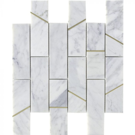 Brass Mix Brick Carrara