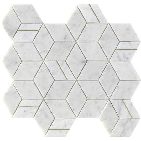 Brass Mix Hexagon Carrara