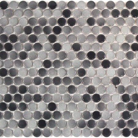 Penny Round 19mm Grey Mixed Gloss