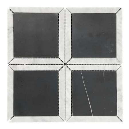 Nero Marquina Square & Carrara Border