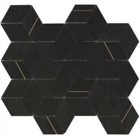 Brass Mix Hexagon Nero Marquina