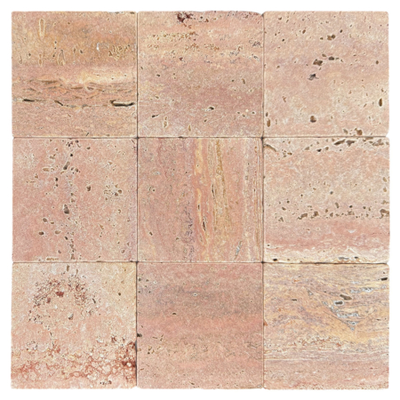 Square Tumbled Travertine Red
