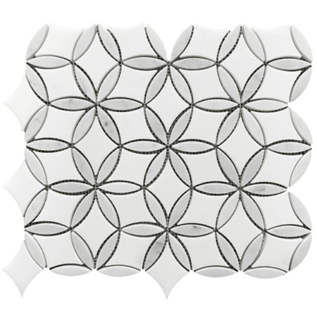 Carrara & Thassos Geo Flower Mosaic