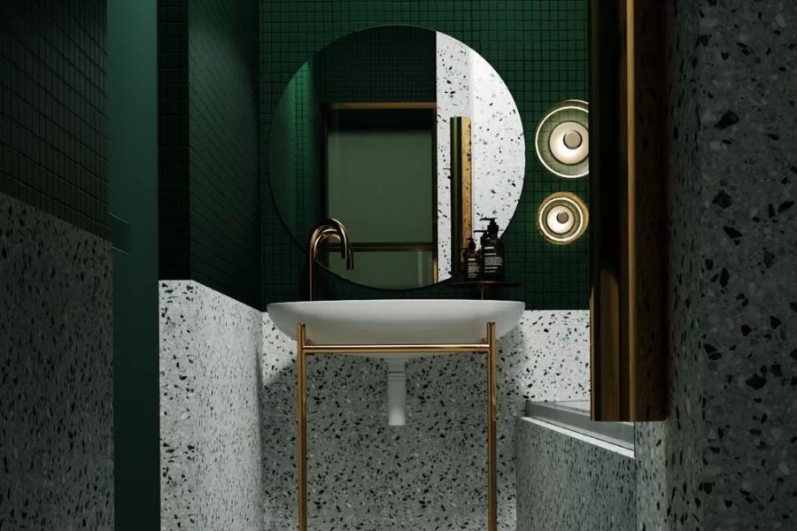 Roma Terrazzo green tiles