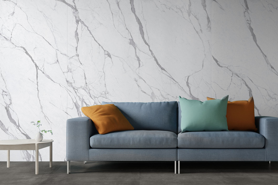 large format marble look tiles