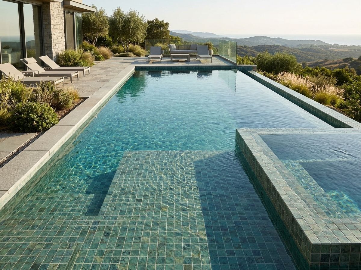 Spanish Bali Stone Mosaic Pool Tile - Matt Finish 50x50